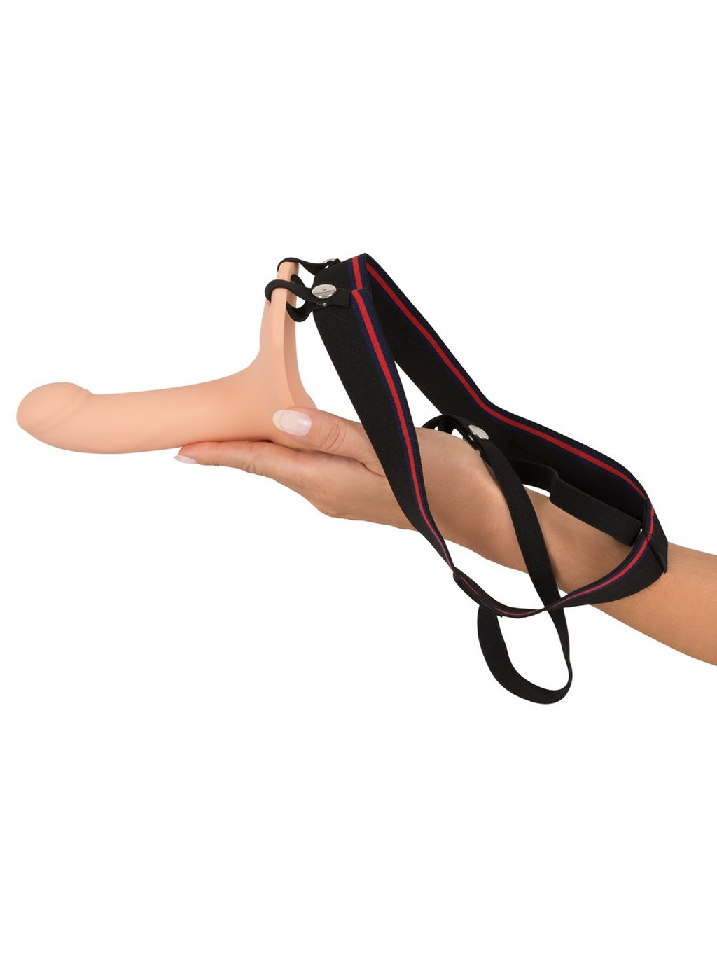 Strap-on oco em silicone com arnês e anel, 13,5 cm – Pele clara · You2Toys (foto 3)