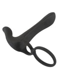 Anel peniano duplo com vibrador de clítoris, 2 motores – Preto · Black Velvets