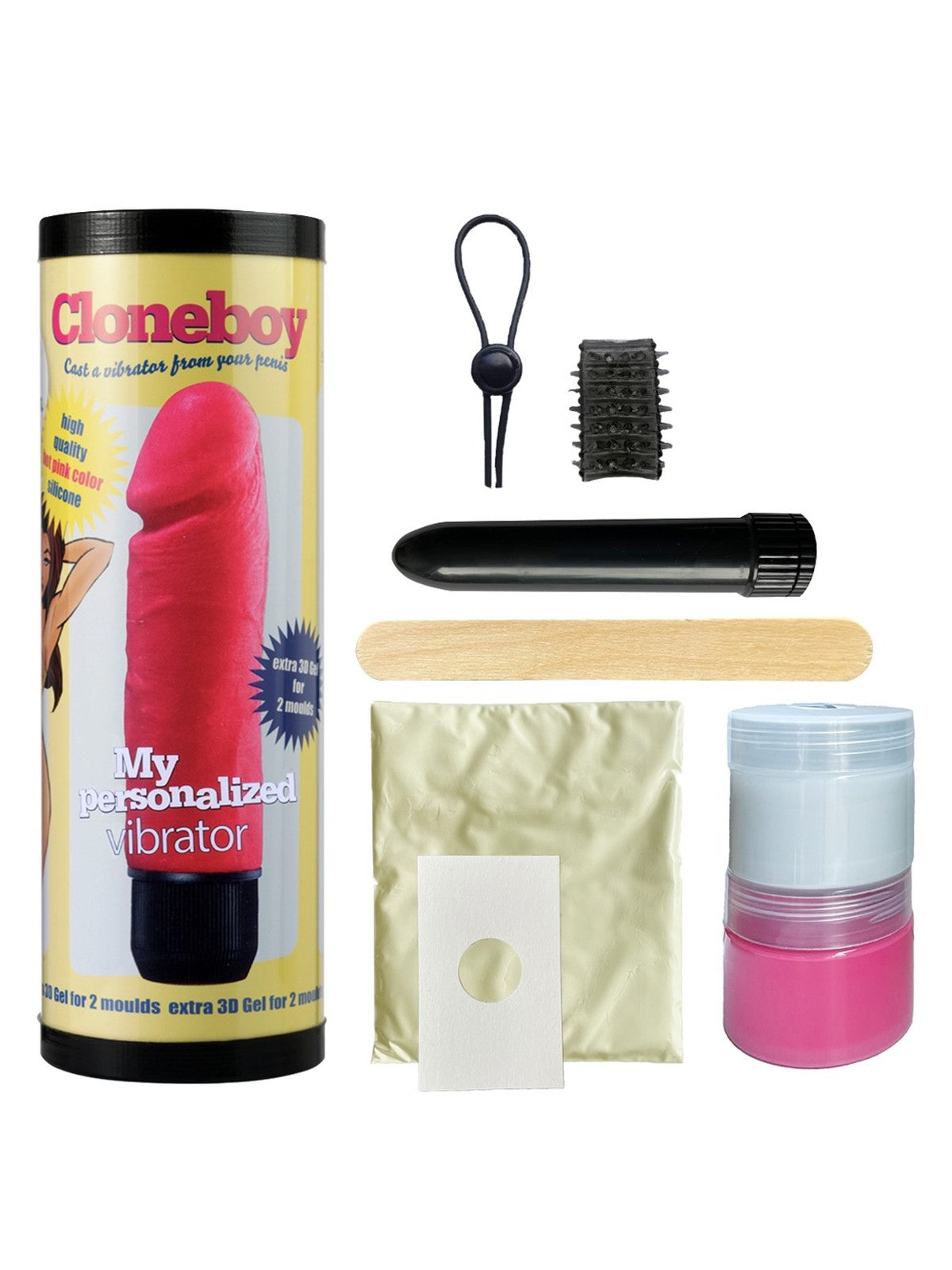 Kit para moldar um vibrador em silicone – Rosa · Cloneboy