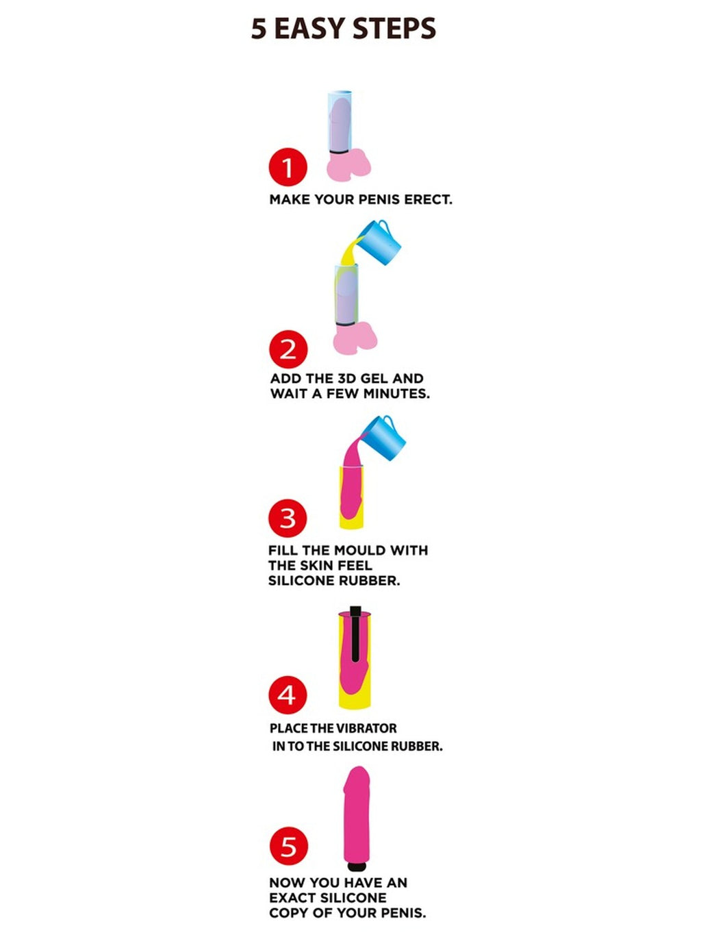 Kit para moldar um vibrador em silicone – Rosa · Cloneboy (foto 3)