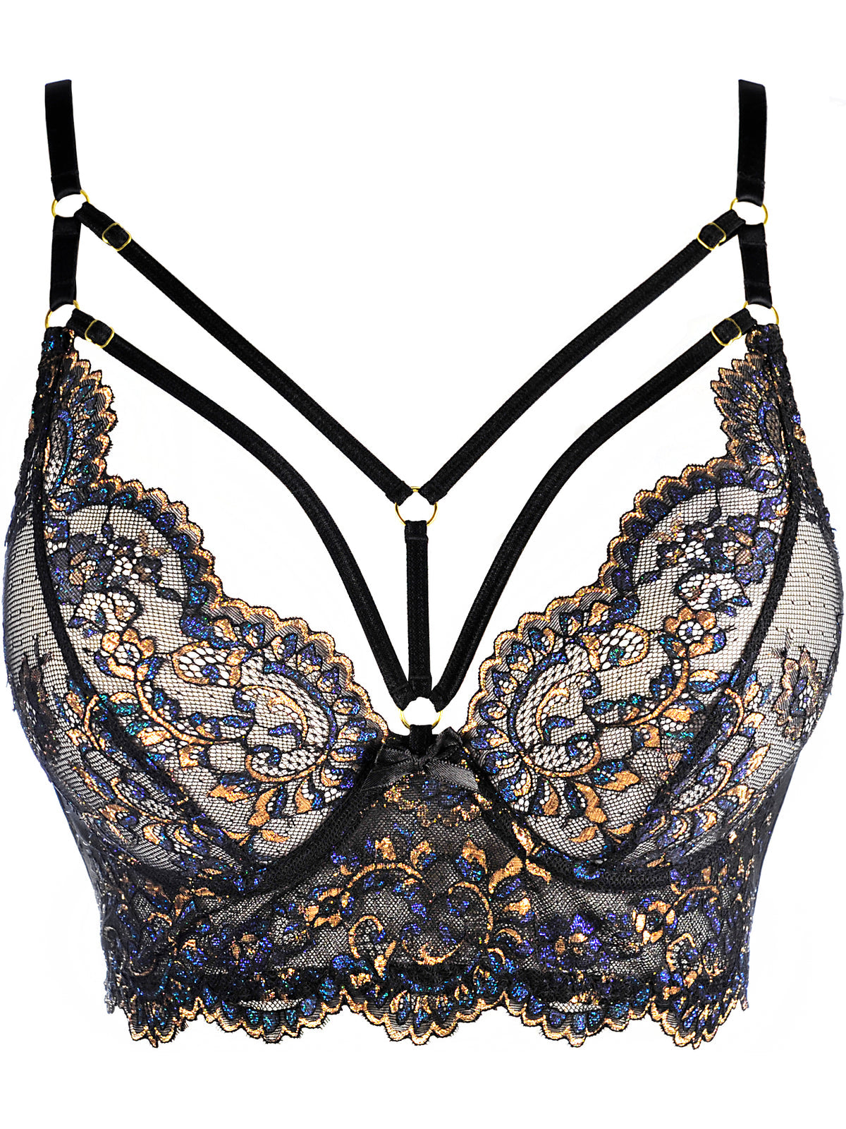 Sutien Brasilianas - Preto e Azul (foto 3)