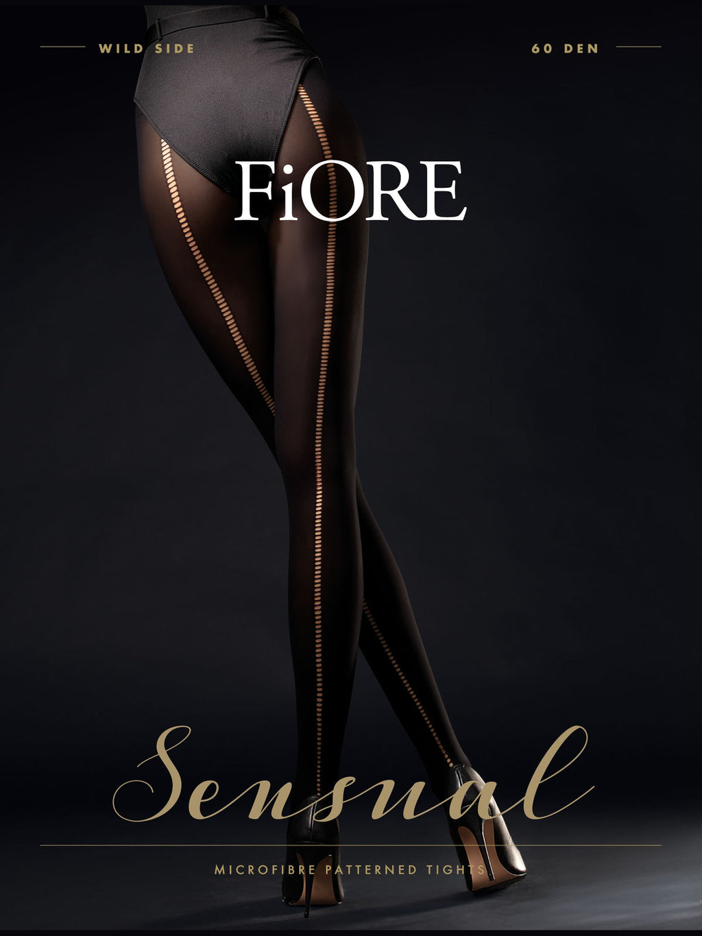Sensual Microfibre Pattermed Tights - Black (foto 3)