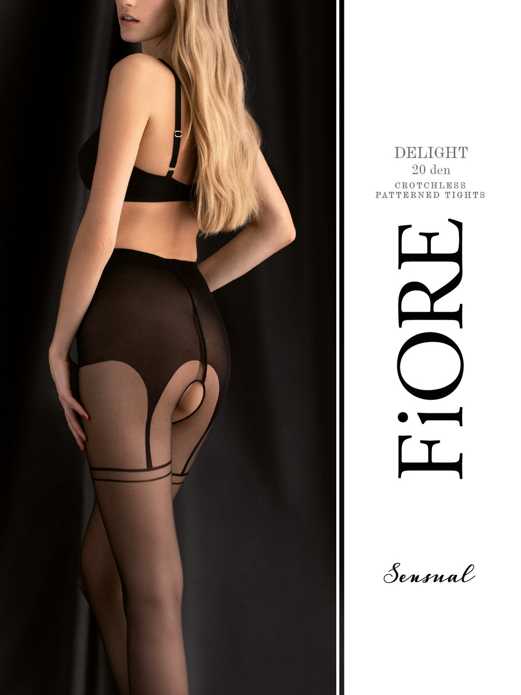 Collants com cinta-liga integrada, 20 den – Preto · Delight