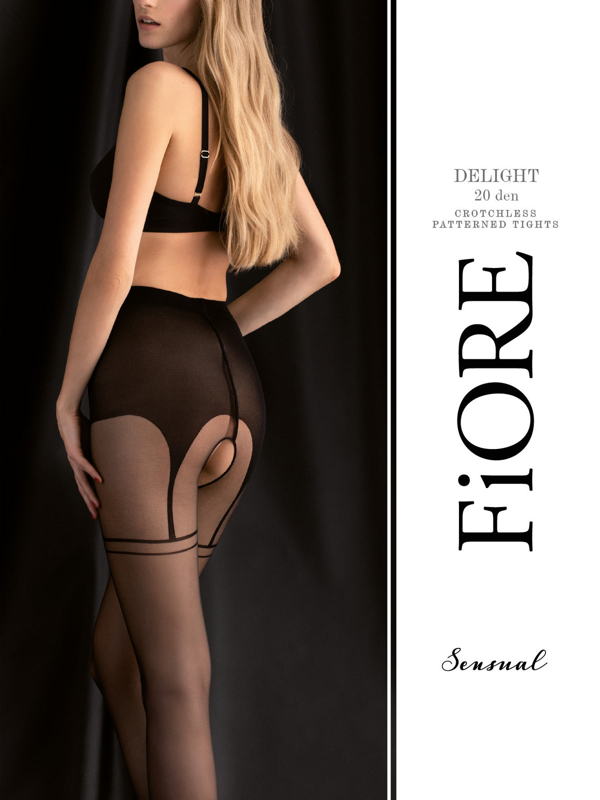 Collants com cinta-liga integrada, 20 den – Preto · Delight