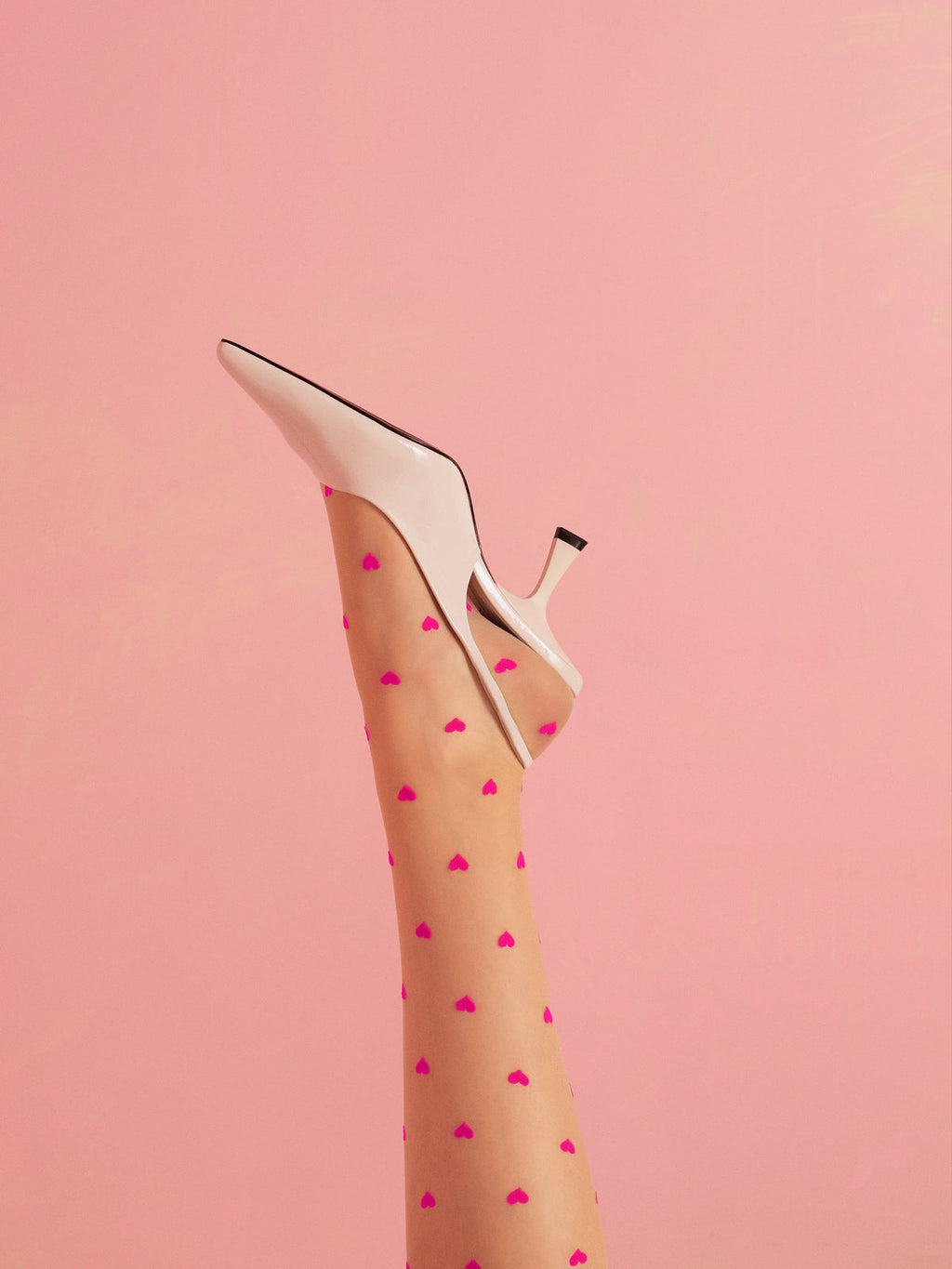Patterned Stockings - Love Bosster - Red/Nude (foto 6)