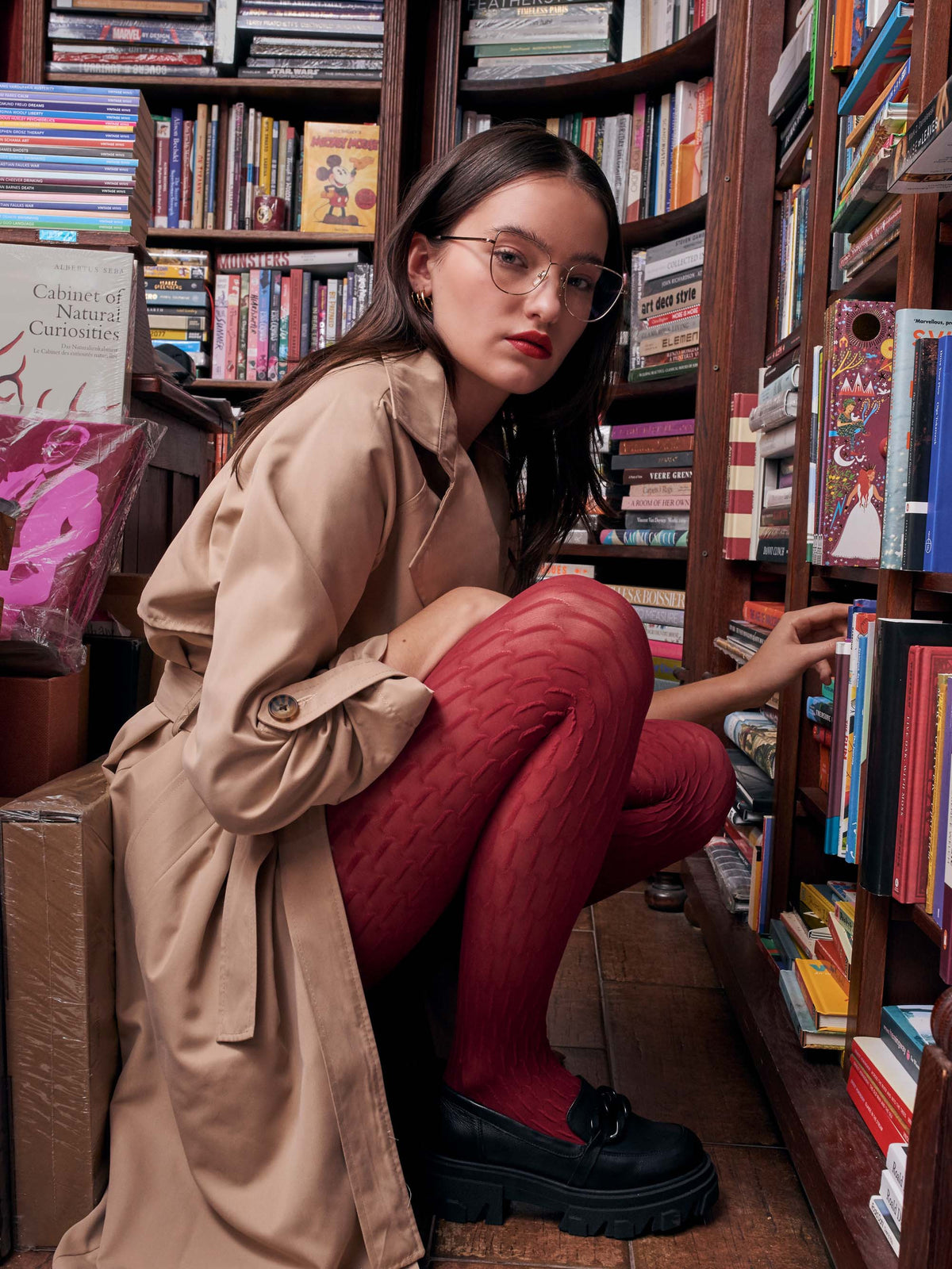 Patterned Tights - Stereo - Cherry Red (foto 7)