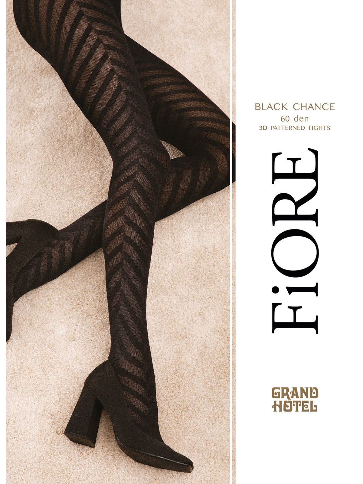 3D Patterned Tights - Black Chance - Black (foto 4)