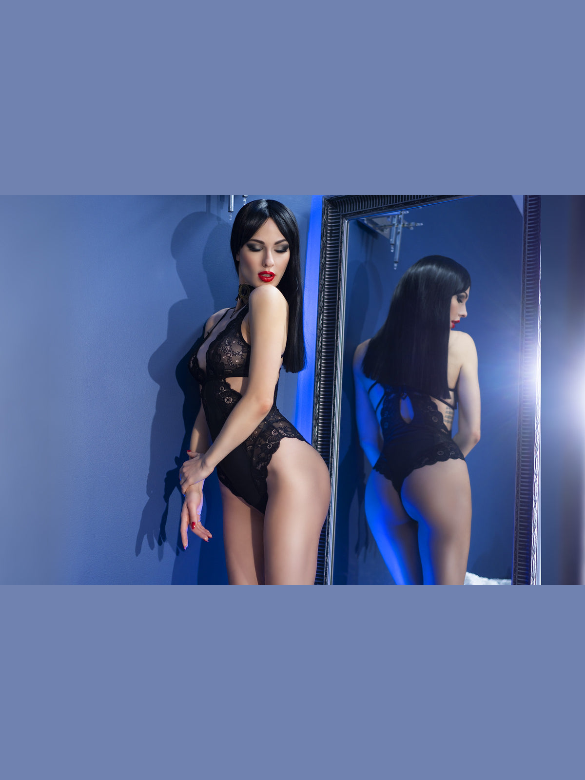 Body de Renda Com estampas - Preto (foto 7)