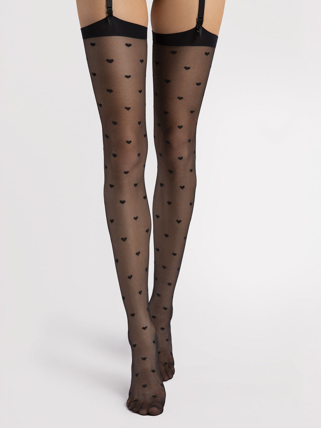 Patterned Stockings - Love Bosster - Red/Nude (foto 4)