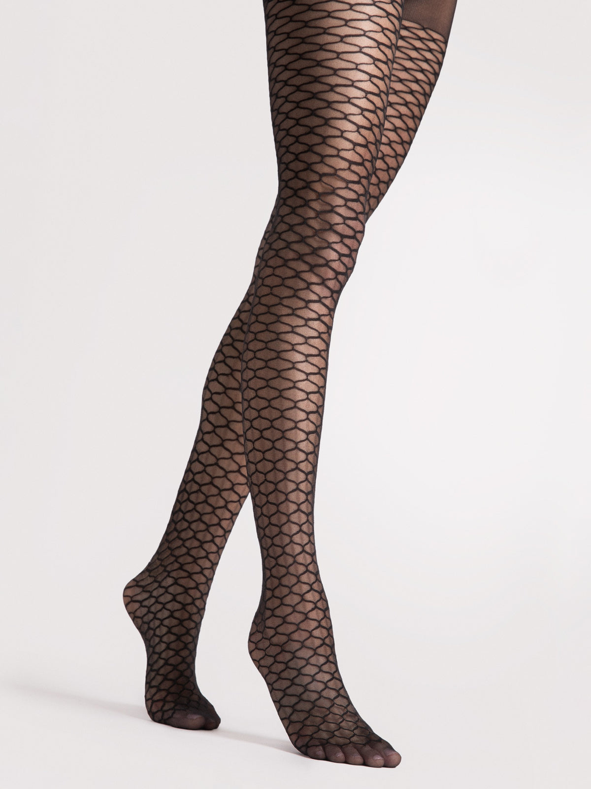 Collants de rede em favo – Preto · Darla