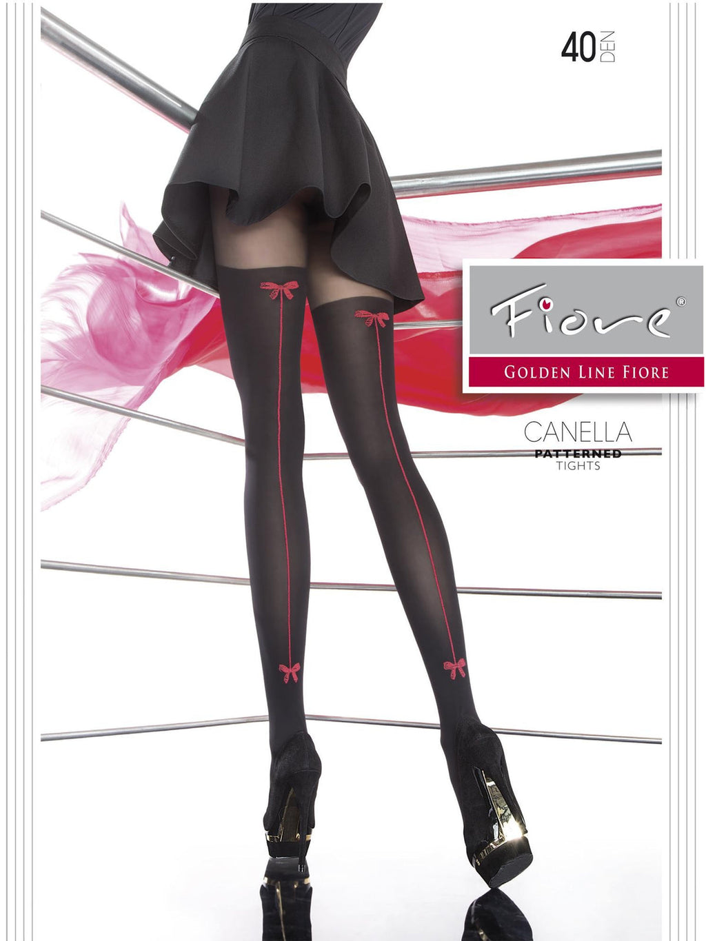 Patterned Tights- Canella - Black (foto 3)
