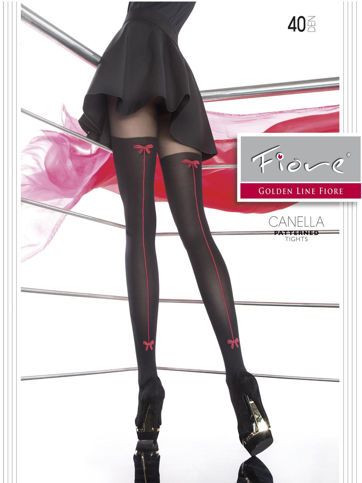 Patterned Tights- Canella - Black (foto 3)