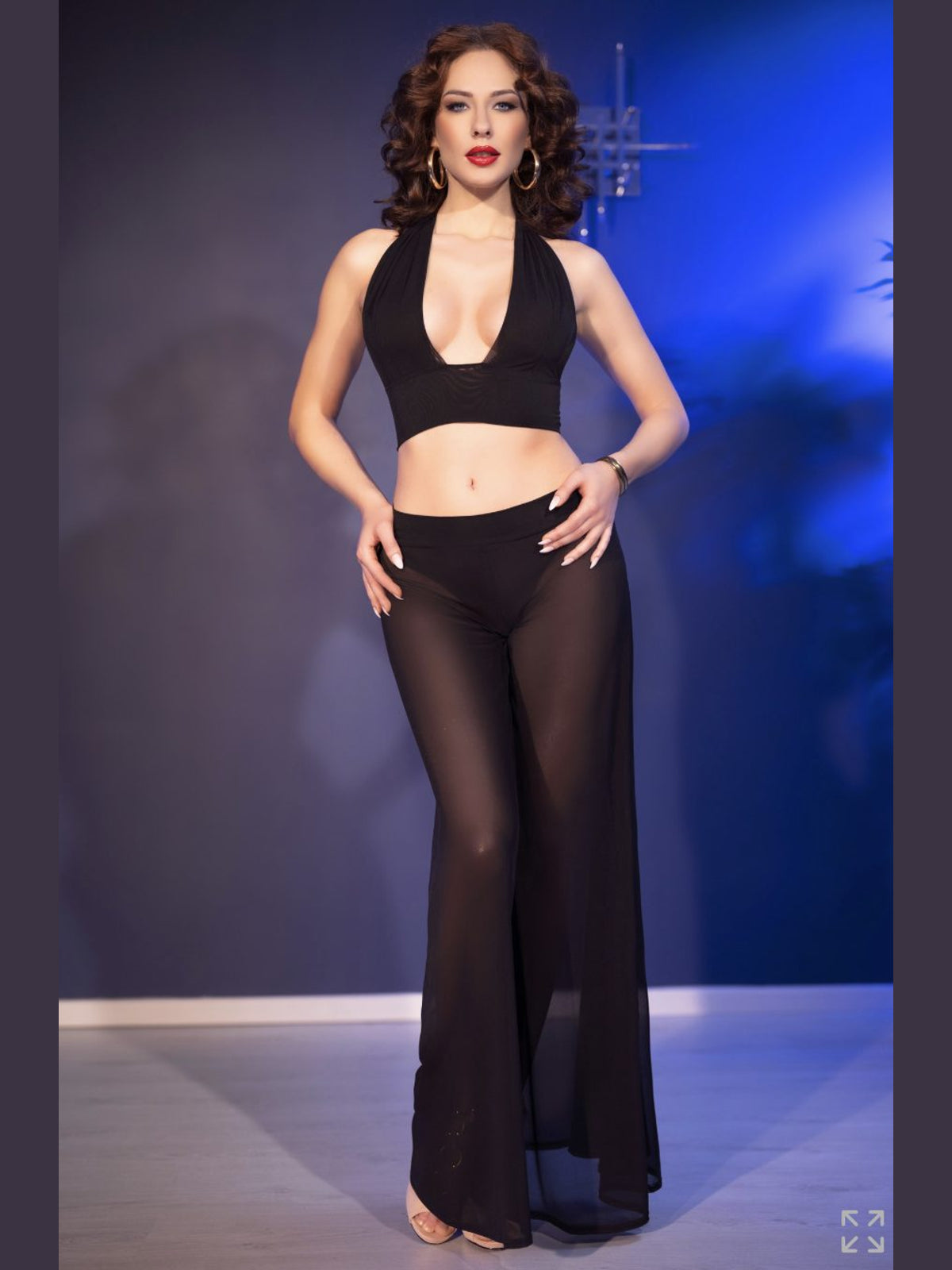 Calça + Top + Calcinhas fio dentral - Preto