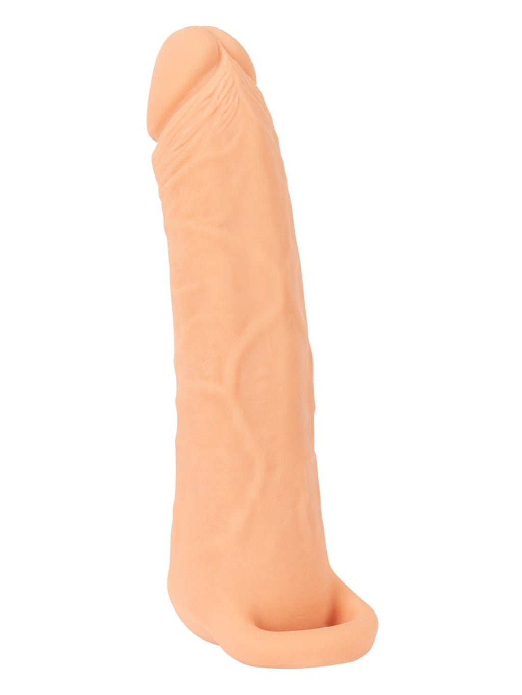 Bainha de extensão e masturbador 2 em 1 com anel testicular, 23,8 cm – Pele clara · Nature Skin (foto 3)