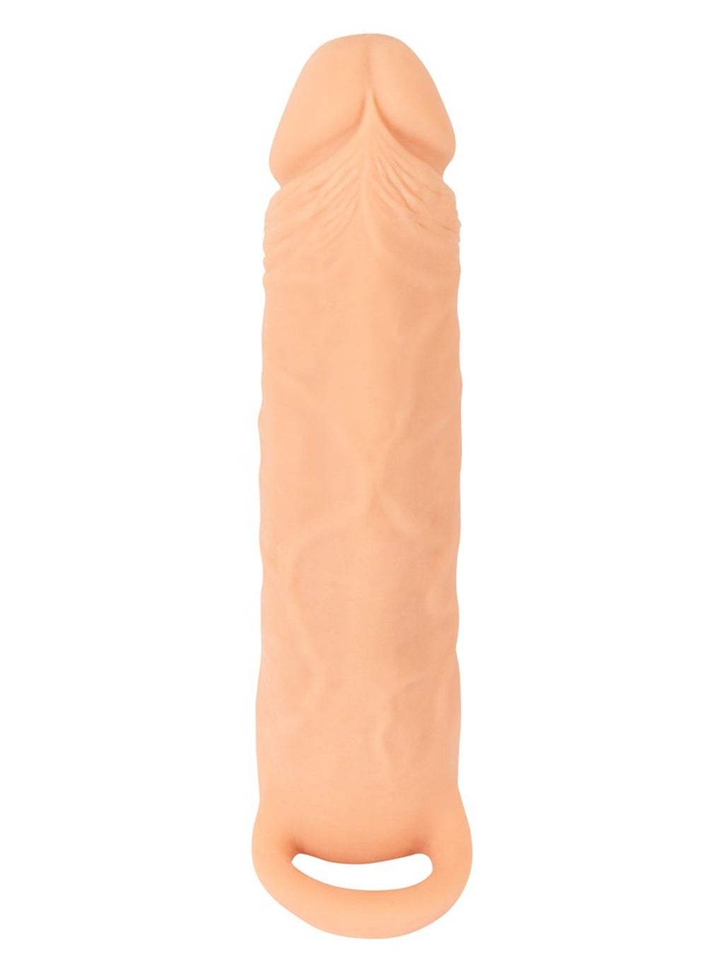 Bainha de extensão e masturbador 2 em 1 com anel testicular, 23,8 cm – Pele clara · Nature Skin (foto 5)