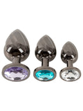 Conjunto de 3 plugs em metal com pedras, tamanhos progressivos – ANOS