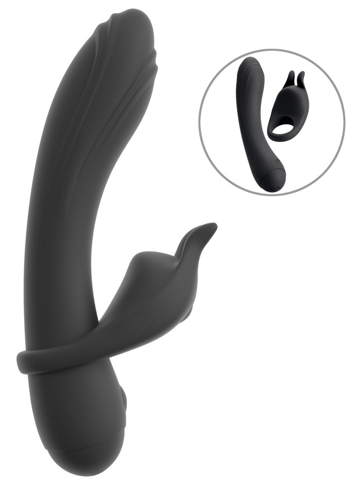 Vibrador com anel peniano vibratório amovível, 2 motores – Preto · Couples Choice