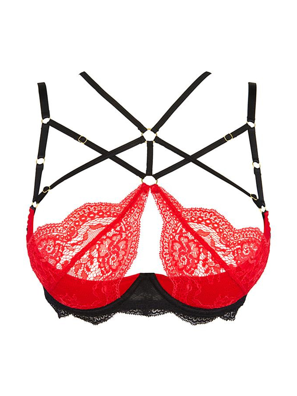 Soutien Sexy Line - Sensual Paradise Com tiras - Preto e Vermelho (foto 4)