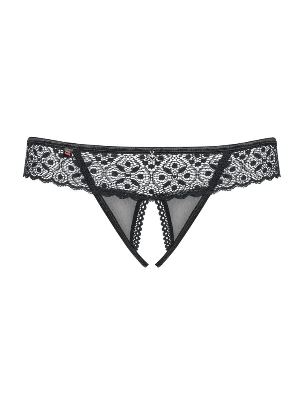 Tanga de virilha aberta com recorte atrás – Preto · Shibu