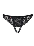 Cueca de fio dental com Renda - Preta