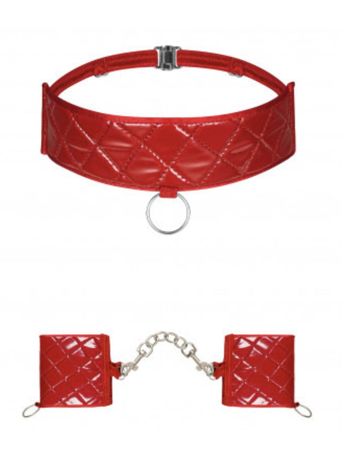 Gargantilha e algemas em verniz acolchoado – Vermelho · Hunteria, Obsessive