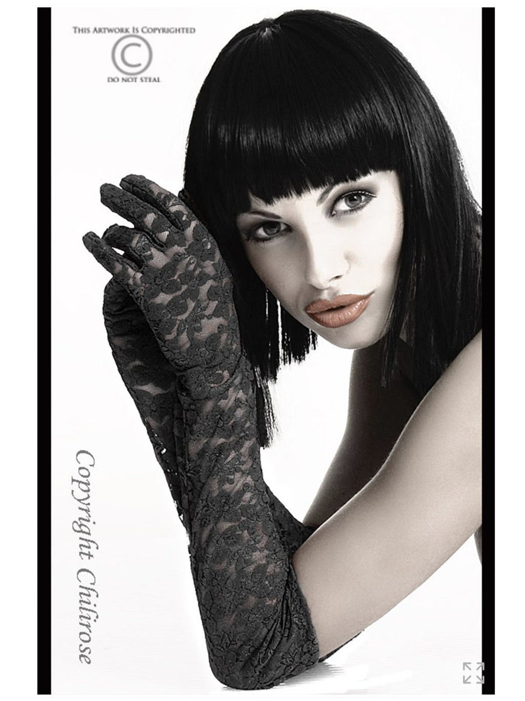 Luvas de renda – mitten lace - Gloria