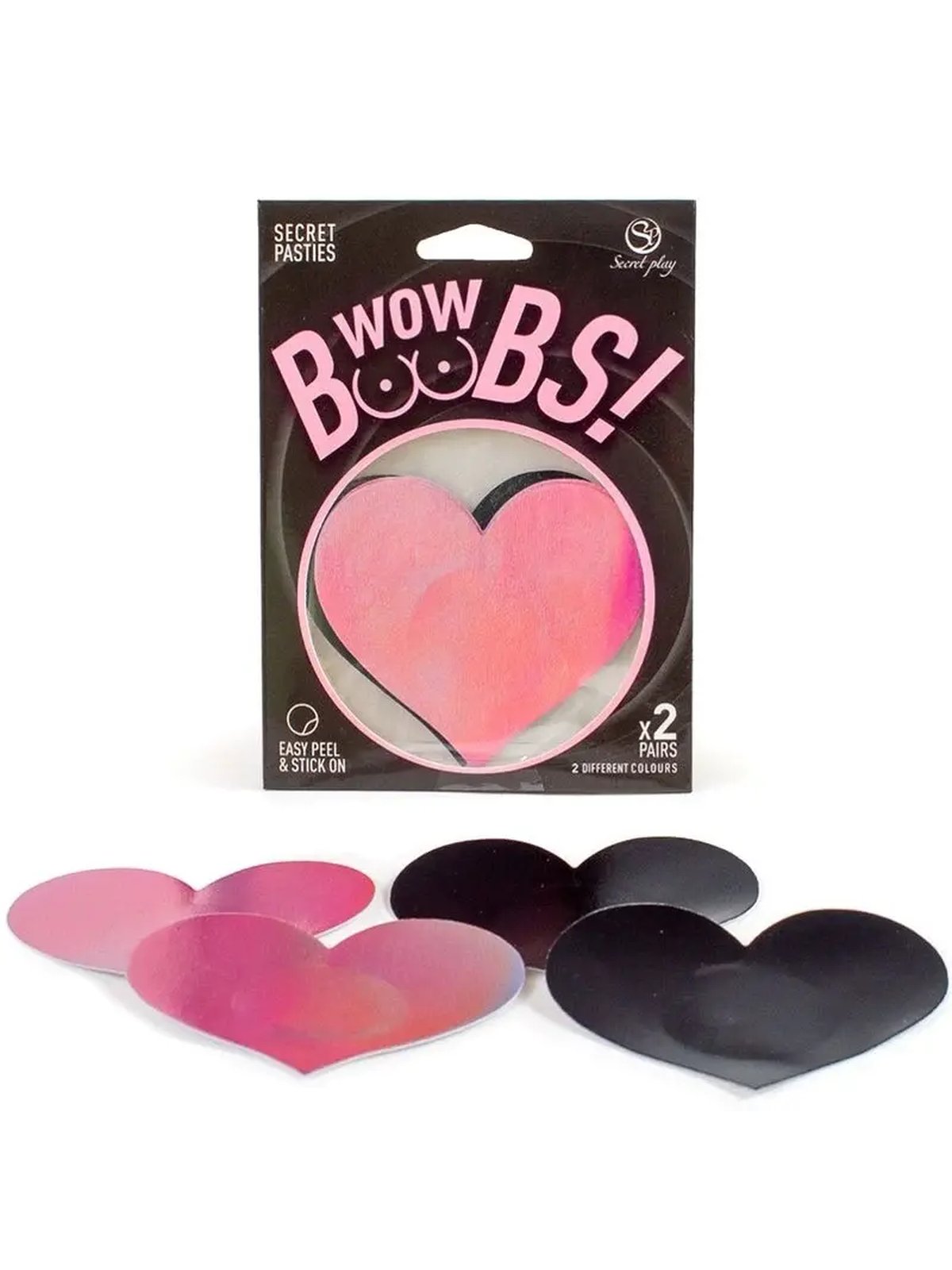 SECRET PLAY - UAU PEITOS! COBERTURAS PARA BICOS DE CORAO Rosa/Preto