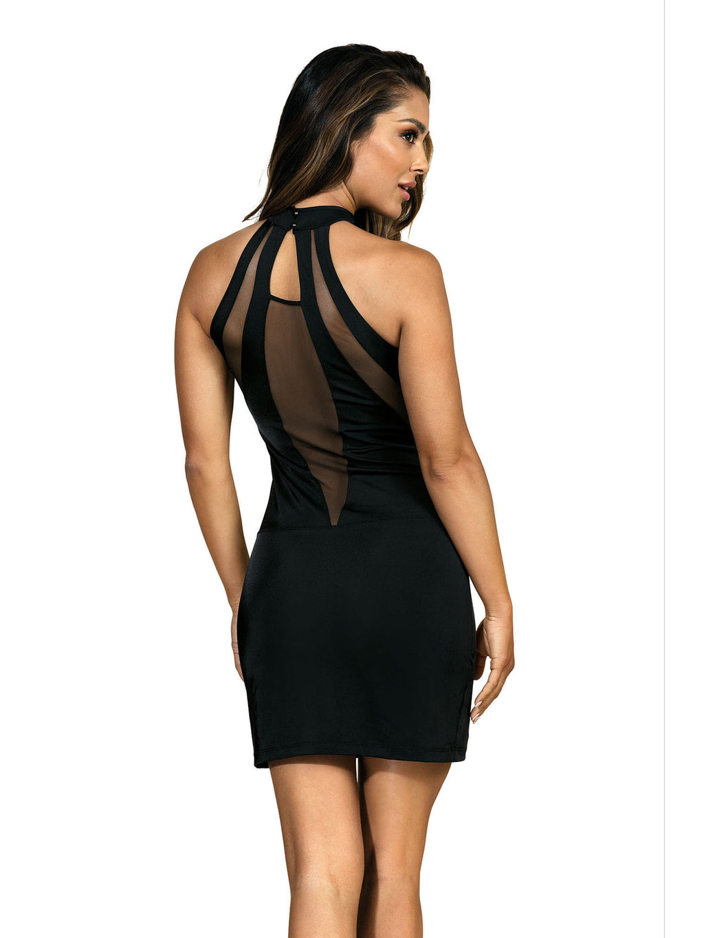 Vestido Preto com decote em V e rendas (foto 2)
