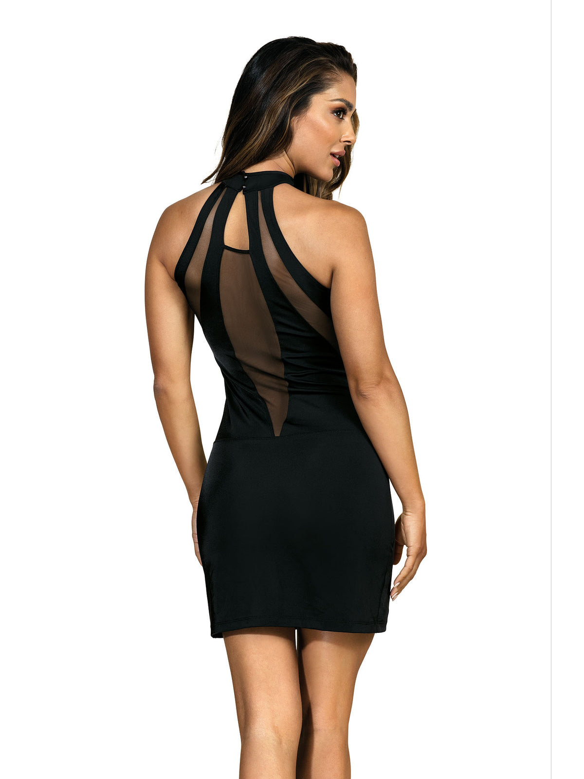 Vestido Preto com decote em V e rendas (foto 2)