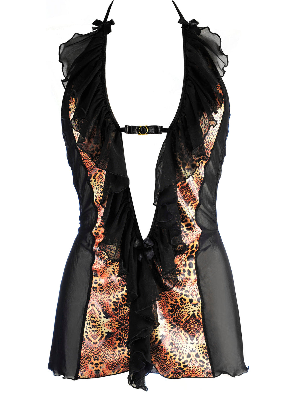 Babydoll – Preto com Leopardo (foto 3)
