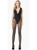 Patternerd Lurex Tights - Stardust - Black/Silver