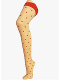 Patterned Stockings - Love Bosster - Red/Nude