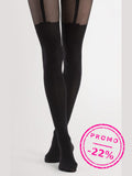 Collants efeito meia alta – Preto