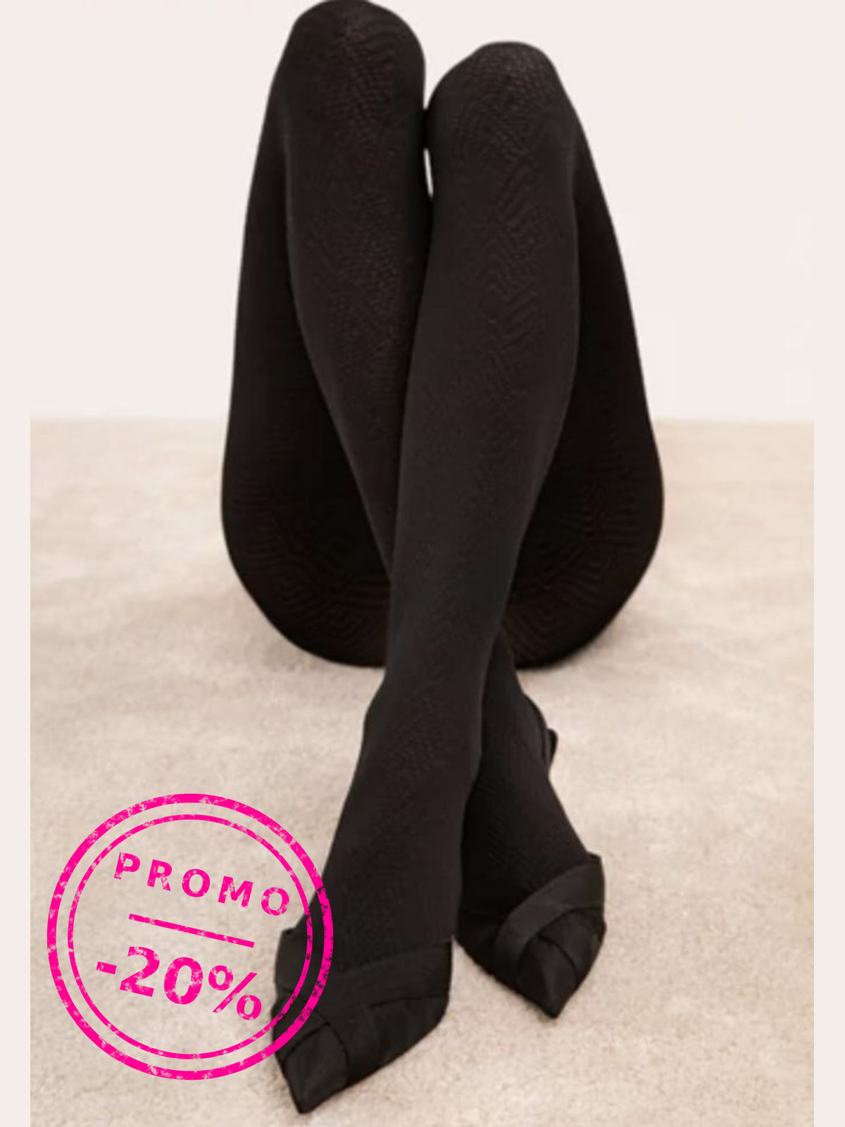 Collants 3D de microfibra com padrão – Preto · Symmetric