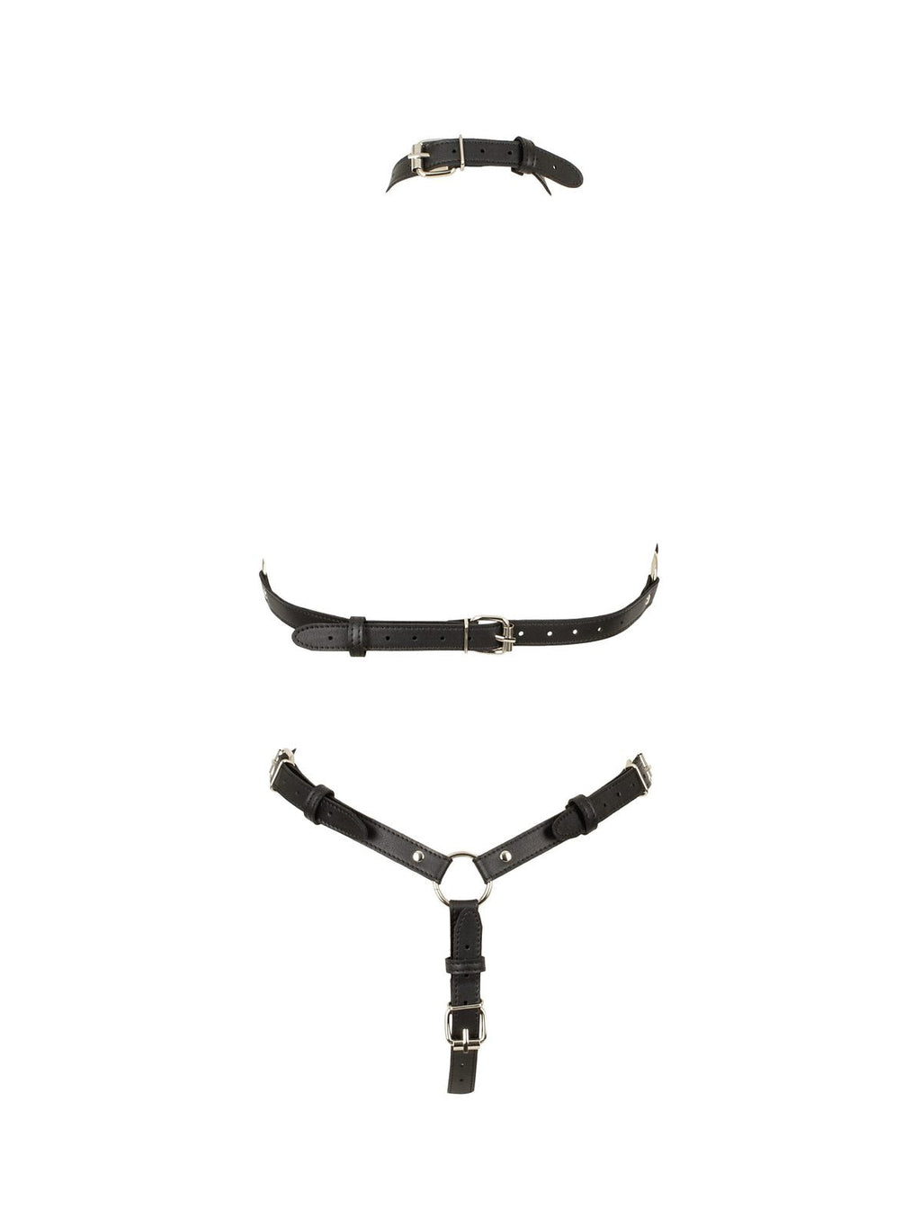 Harness de tiras, peito e virilha abertos, efeito pele – Preto · Bad Kitty (foto 2)