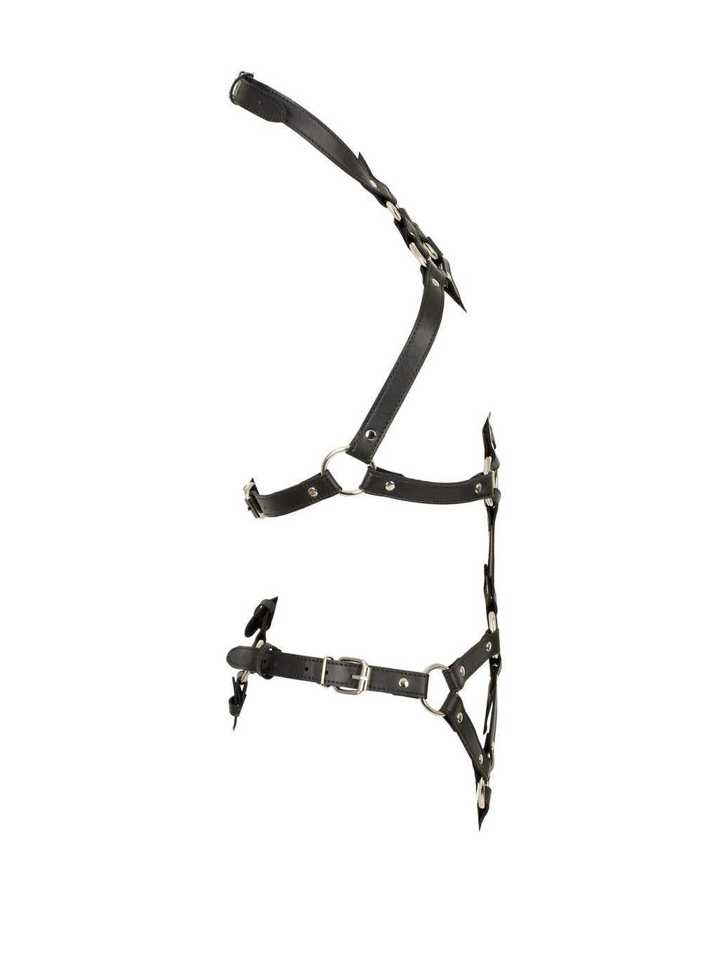 Harness de tiras, peito e virilha abertos, efeito pele – Preto · Bad Kitty (foto 3)