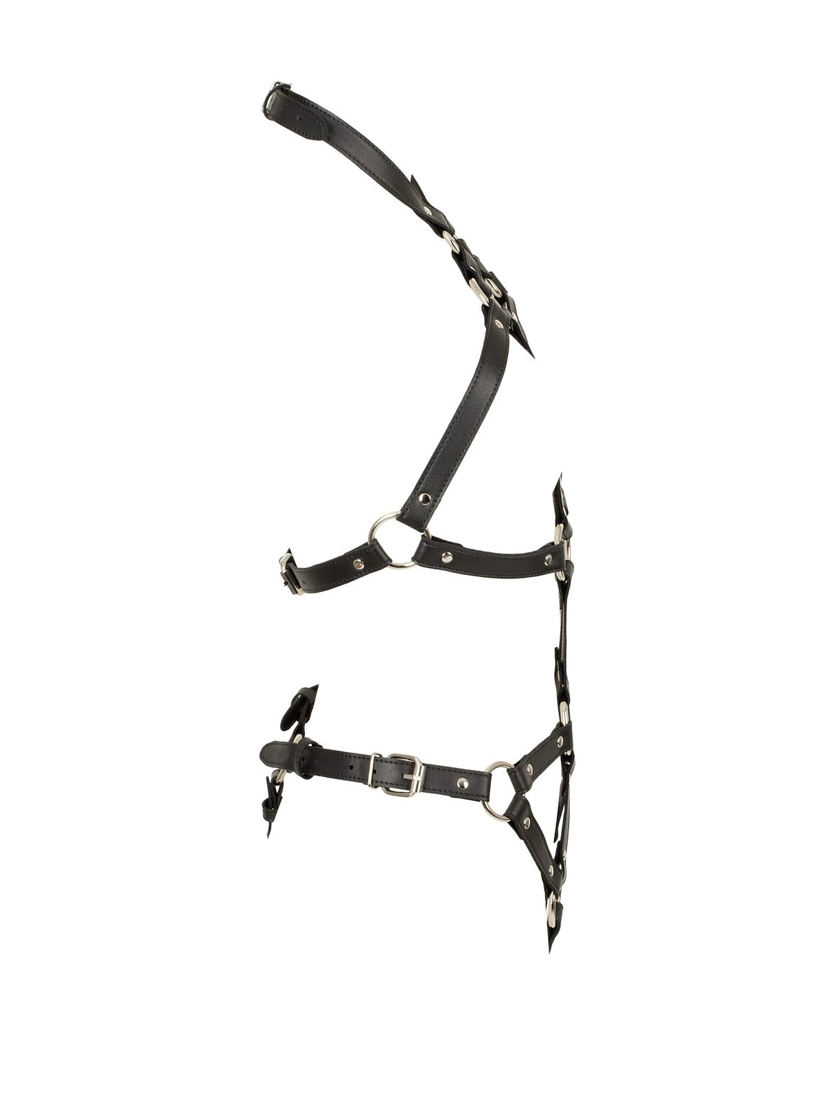 Harness de tiras, peito e virilha abertos, efeito pele – Preto · Bad Kitty (foto 3)