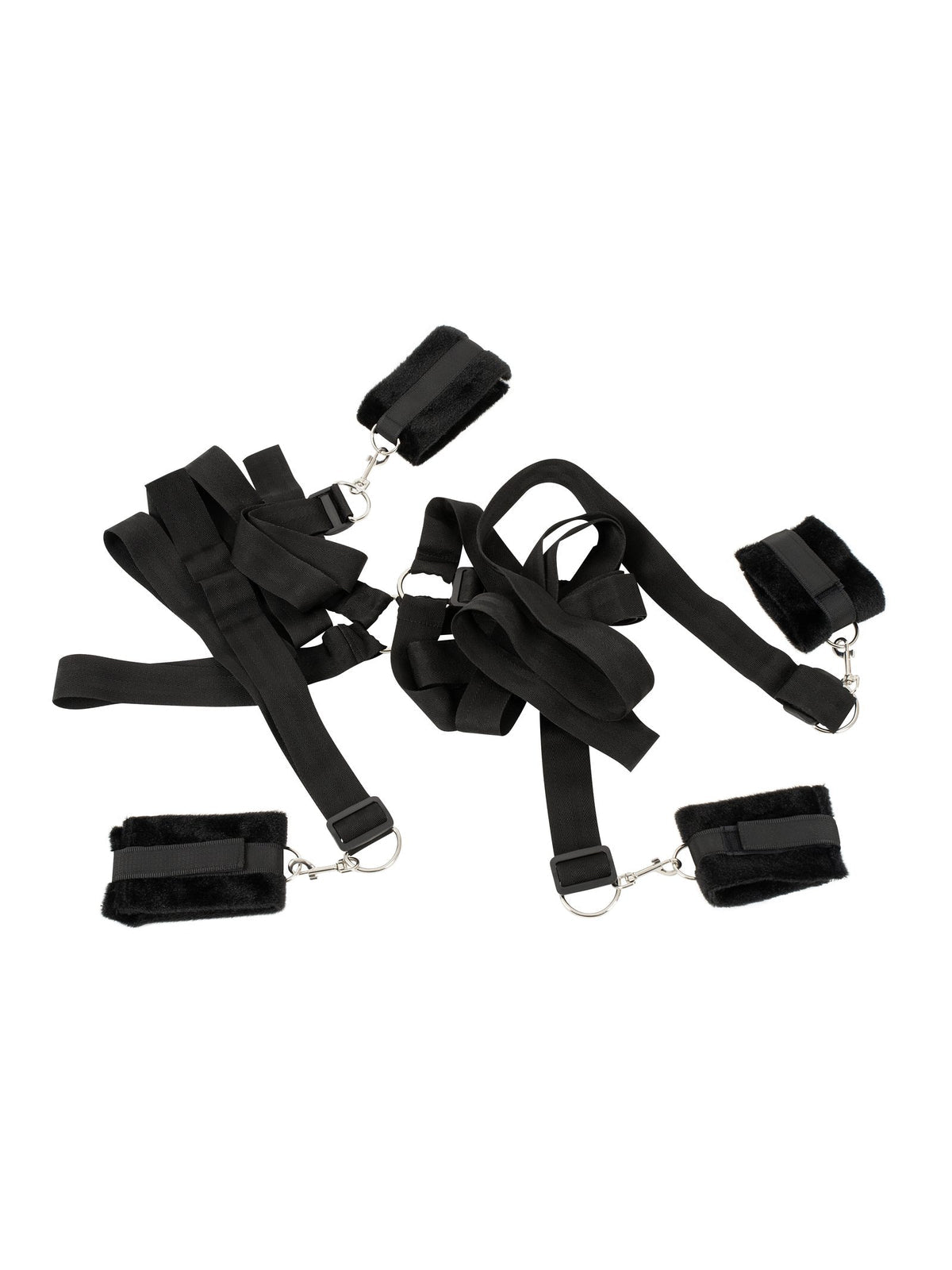 Kit de fixação à cama em cruz, 4 algemas com mosquetão – Preto · Bed Shackles (foto 4)