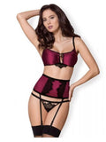 Conjunto 3 pcs - Soutien, Ligueiro e Tanga – Rosa e Preto Sophie