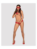 Conjunto 3 peças - Tanga, Luvas e Máscaras - Vermelho