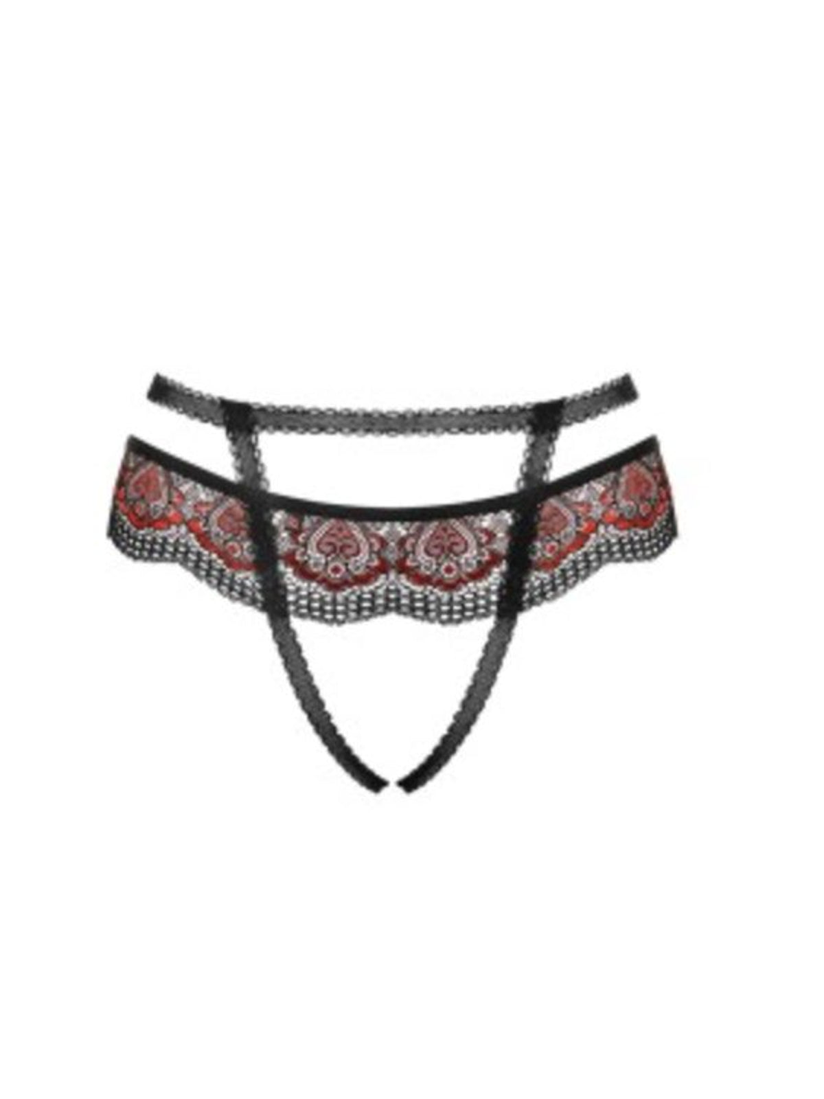 cuecas com tiras red/black – megies panties