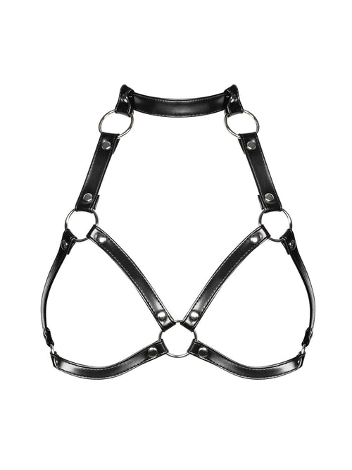 Arnês de peito sem copas com choker – Preto · Obsessive A740, a peça