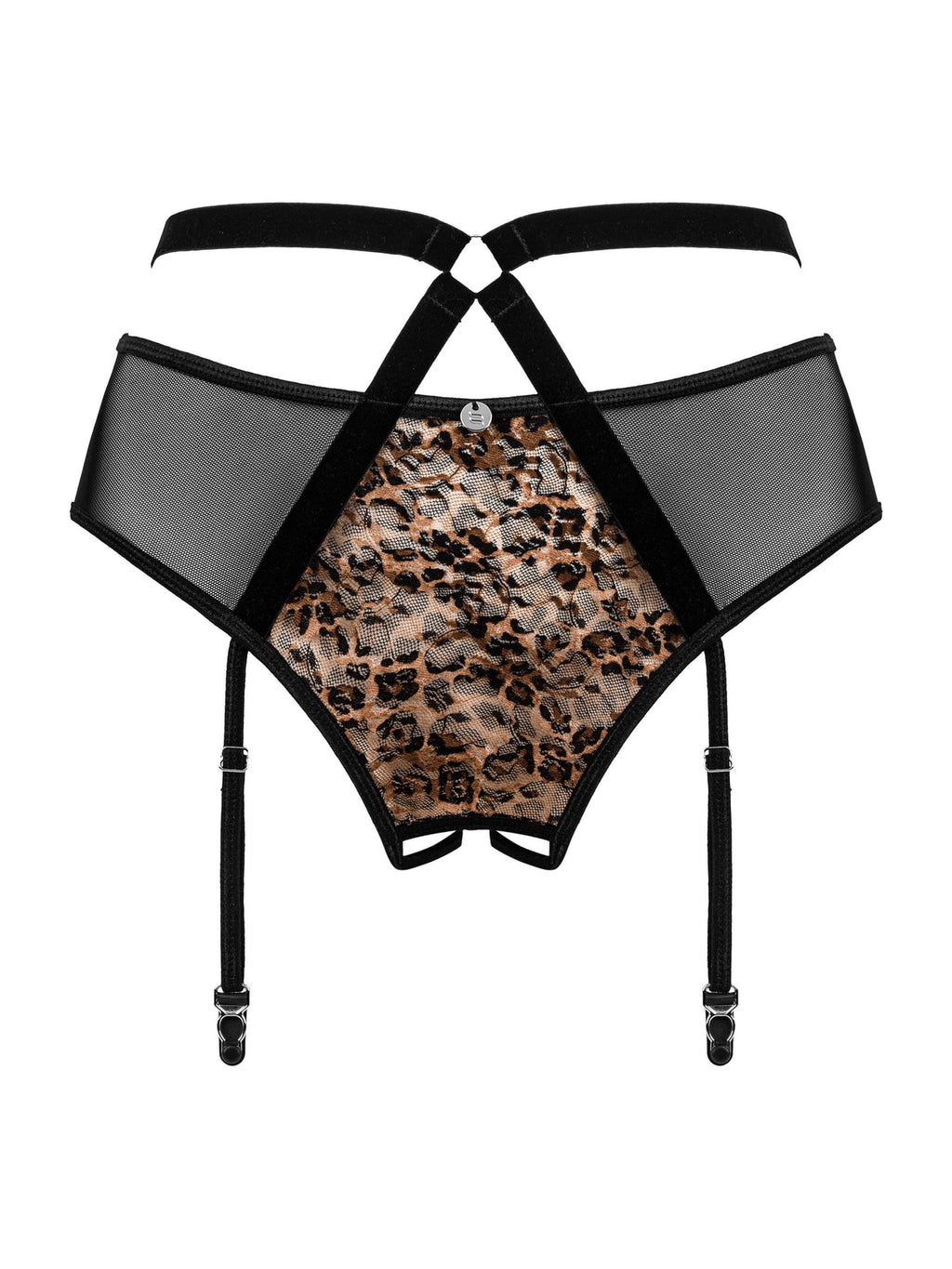 Cuecas de renda com cinto liga - Leopardo (foto 2)