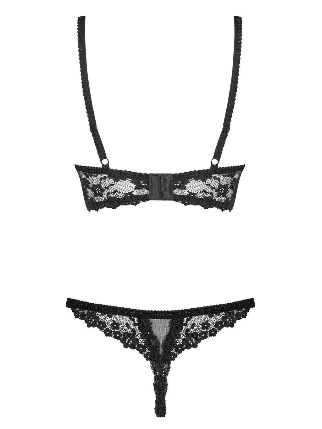 Cueca de fio dental com Renda - Preta (foto 5)