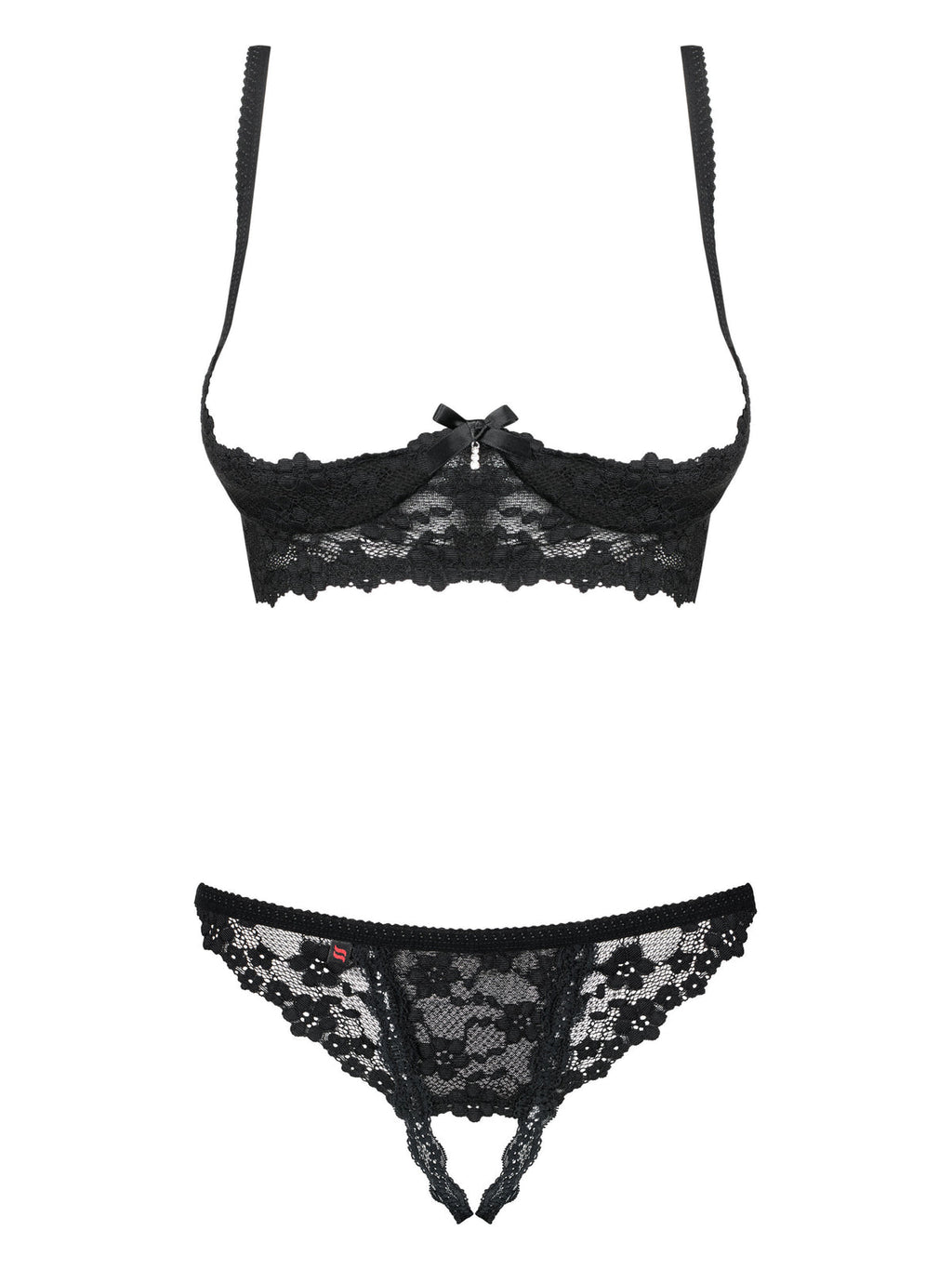 Cueca de fio dental com Renda - Preta (foto 2)