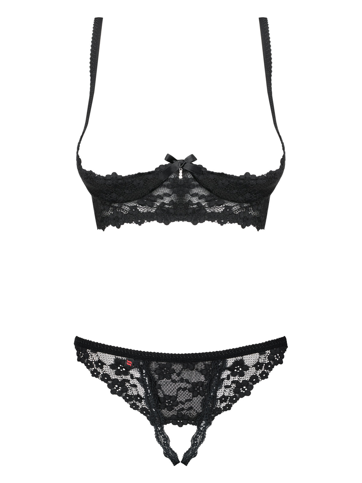 Cueca de fio dental com Renda - Preta (foto 2)