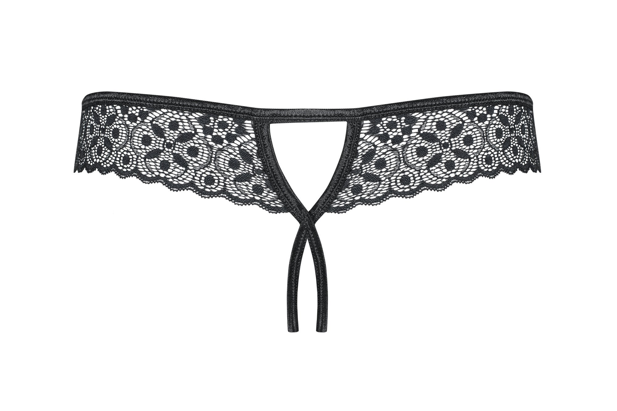 Tanga de virilha aberta com recorte atrás – Preto · Shibu (foto 2 — costas)
