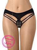Cuecas de tiras duplas com renda – Preto e bege