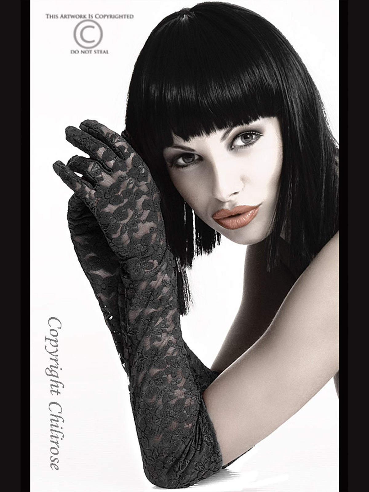 Luvas de renda – mitten lace - Gloria